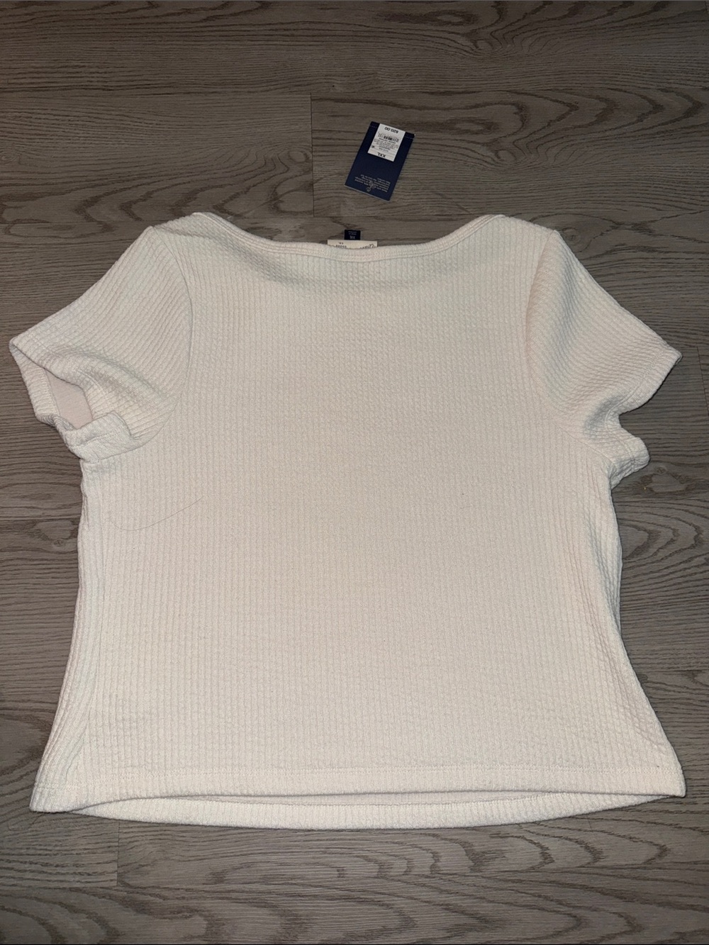 Universal Thread White Ribbed Short Sleeve Top - Picture 5 of 6